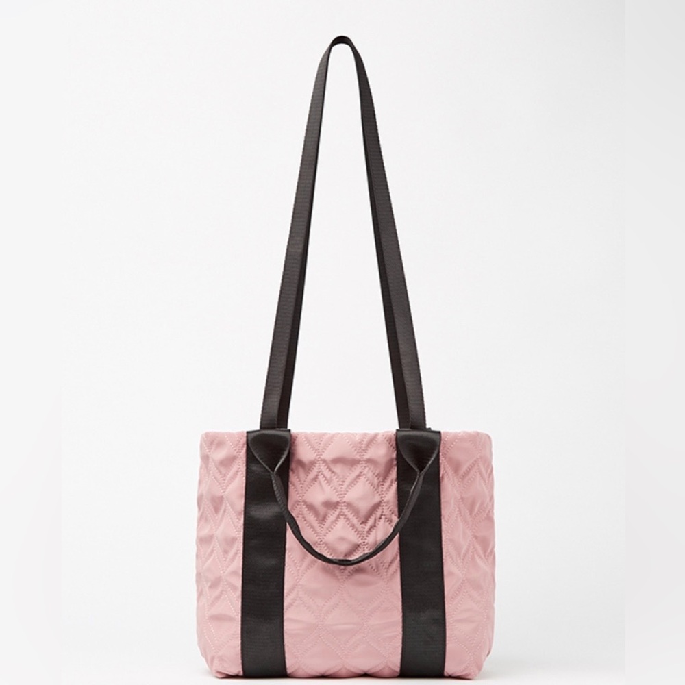 Fabletics Pink/Black Soft Quilted Tote